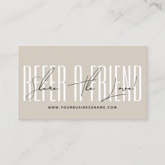 Carte De Référencement Modern script typography share the love (Devant)