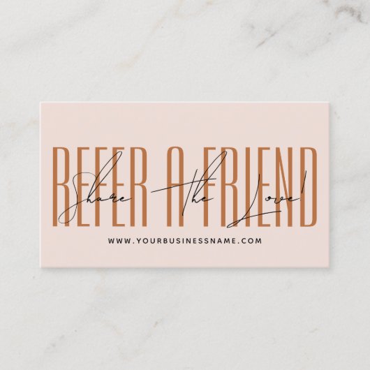 Carte De Référencement Modern script typography share the love (Devant)