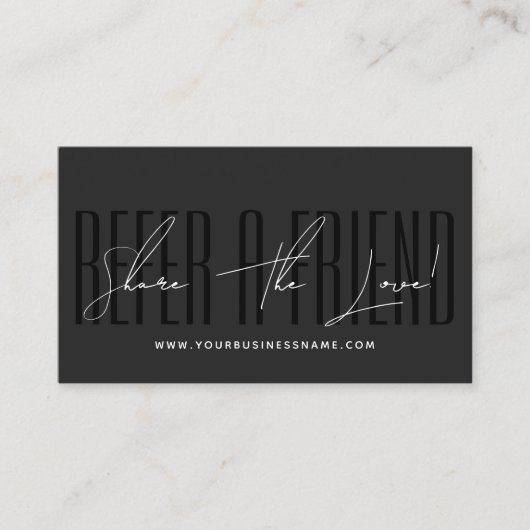 Carte De Référencement Modern script typography share the love (Devant)