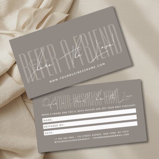 Carte De Référencement Modern script typography share the love