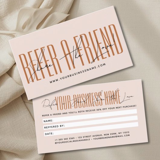 Carte De Référencement Modern script typography share the love