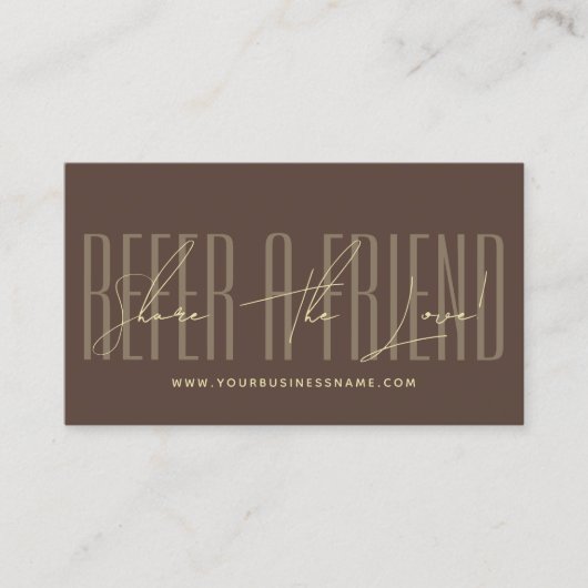 Carte De Référencement Modern script typography share the love (Devant)