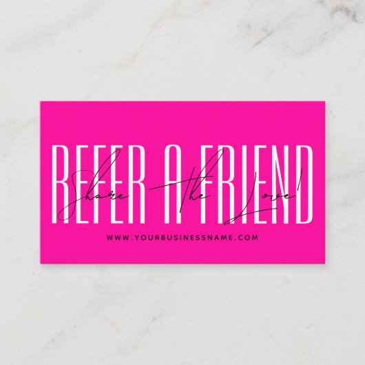 Carte De Référencement Modern script typography share the love (Devant)