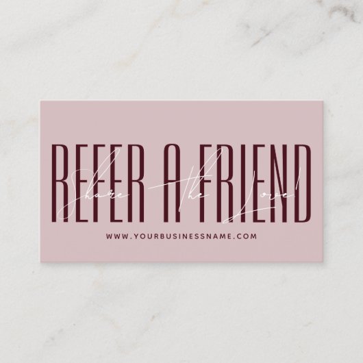 Carte De Référencement Modern script typography share the love (Devant)