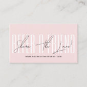 Carte De Référencement Modern script typography share the love (Devant)