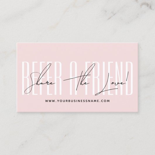 Carte De Référencement Modern script typography share the love (Devant)