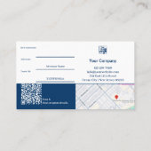 Carte De Référencement Moderne Bleu Blanc Nouveau prix d'avocat client (Dos)