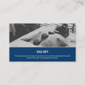 Carte De Référencement Moderne Bleu Blanc Nouveau prix d'avocat client (Devant)