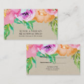 Carte De Référencement Moderne brillant Floral Brown Kraft recommander un (Devant / Derrière)