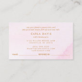 Carte De Référencement Moderne Cercle Doré Aquarelle Rose (Dos)
