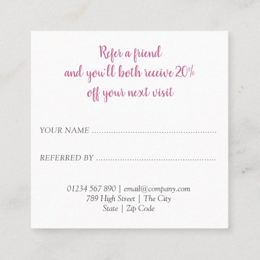 Carte De Référencement Moderne Chic Bokeh Rose (Dos)