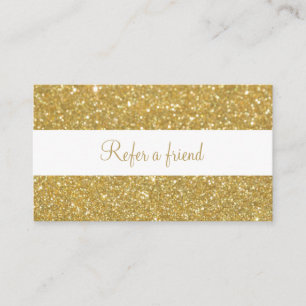 Carte De Référencement Moderne Chic Script Pailleté Or