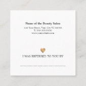 Carte De Référencement Moderne Elégant Blanc Faux Or Beauté Orientation (Dos)