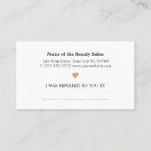 Carte De Référencement Moderne Elégant Blanc Faux Or Coeur Beauté (Dos)