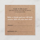 Carte De Référencement Moderne Élégant Imprimé Kraft Beauté (Dos)