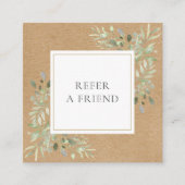 Carte De Référencement Moderne Elégant Rustique Kraft Vert (Devant)