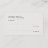 Carte De Référencement Moderne et Hip Gold référencent un ami Coupon Salo (Dos)