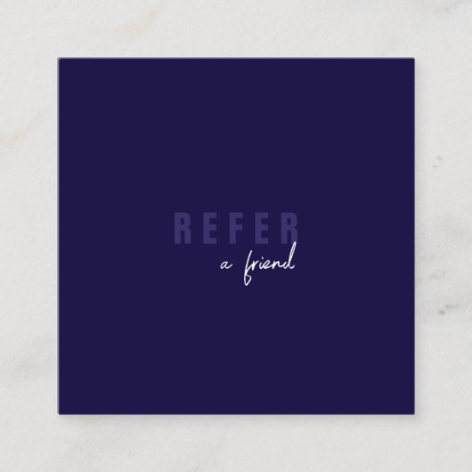 Carte De Référencement Moderne Minimal Bleu Simple Client (Devant)