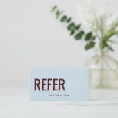 Carte De Référencement Moderne professionnel bleu rouge recommander un am (Debout devant)