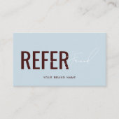 Carte De Référencement Moderne professionnel bleu rouge recommander un am (Devant)