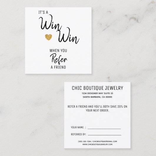 Carte De Référencement Moderne Référer un salon d'amis (Devant / Derrière)