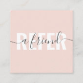 Carte De Référencement Moderne rose gris réfèrent une signature de script (Devant)