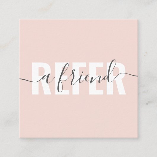 Carte De Référencement Moderne rose gris réfèrent une signature de script (Devant)