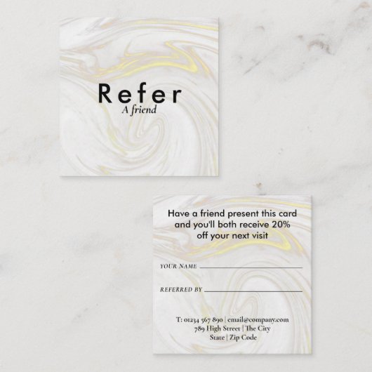 Carte De Référencement Moderne Simple Marbre (Devant / Derrière)