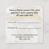 Carte De Référencement Moderne Simple Marbre (Dos)