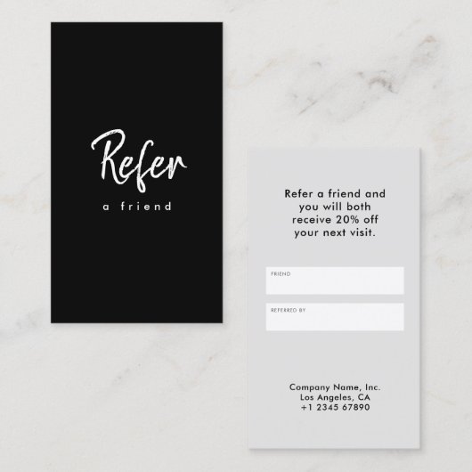 Carte De Référencement Moderne Simple Minimaliste (Devant / Derrière)