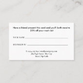 Carte De Référencement Moderne simple noir et blanc (Dos)