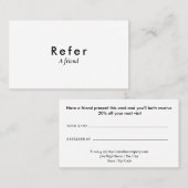 Carte De Référencement Moderne simple noir et blanc (Devant / Derrière)