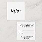 Carte De Référencement Moderne simple noir et blanc (Devant / Derrière)