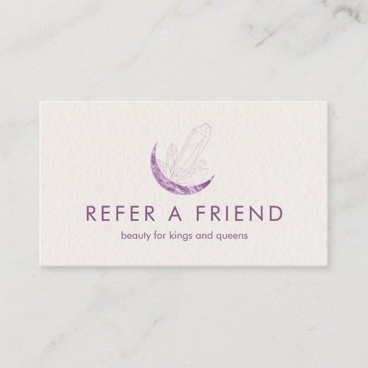 Carte De Référencement Moon Crystal Energy Healer Salon Beige (Devant)