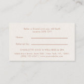 Carte De Référencement Moon Crystal Energy Healer Salon Beige (Dos)