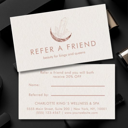 Carte De Référencement Moon Crystal Energy Healer Salon Beige