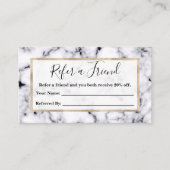 Carte De Référencement Motif moderne en marbre noir blanc (Devant)