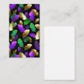 Carte De Référencement Motif sans couture avec des plumes de Mardi Gras (Devant / Derrière)