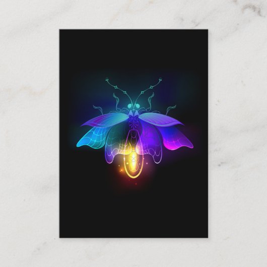 Carte De Référencement Neon Firefly sur noir (Devant)