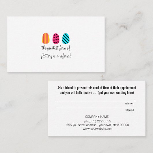 Carte De Référencement Neon rose Turquoise Jaune ongles Loyauté (Devant / Derrière)