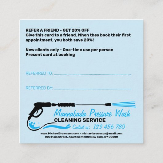 Carte De Référencement Nettoyage de la pression de la centrale électrique (Dos)