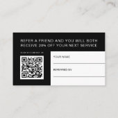 Carte De Référencement Noir Blanc Professionnel 2 en 1 Entreprise Et (Dos)