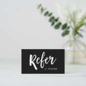 Carte De Référencement Noir manuscrit moderne simple du manuscrit | (Debout devant)