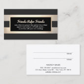 Carte De Référencement Noir rayé moderne et FAUX Gold Foil aiguillage (Devant / Derrière)