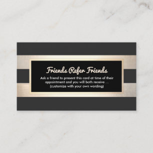 Carte De Référencement Noir rayé moderne et FAUX Gold Foil aiguillage