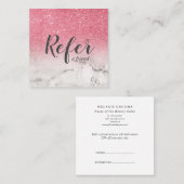 Carte De Référencement Ombre glam chic en marbre et Parties scintillant r (Devant / Derrière)