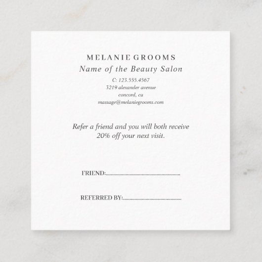 Carte De Référencement Ombre glam chic en marbre et Parties scintillant r (Dos)