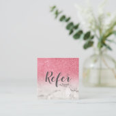 Carte De Référencement Ombre glam chic en marbre et Parties scintillant r (Debout devant)
