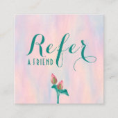 Carte De Référencement Opalescent Pastel Lotus Thérapiste de massage à la (Devant)