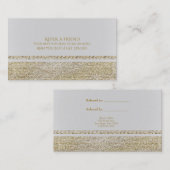 Carte De Référencement Or Blanc Étincelant Glam Bling Réferer un Ami (Devant / Derrière)